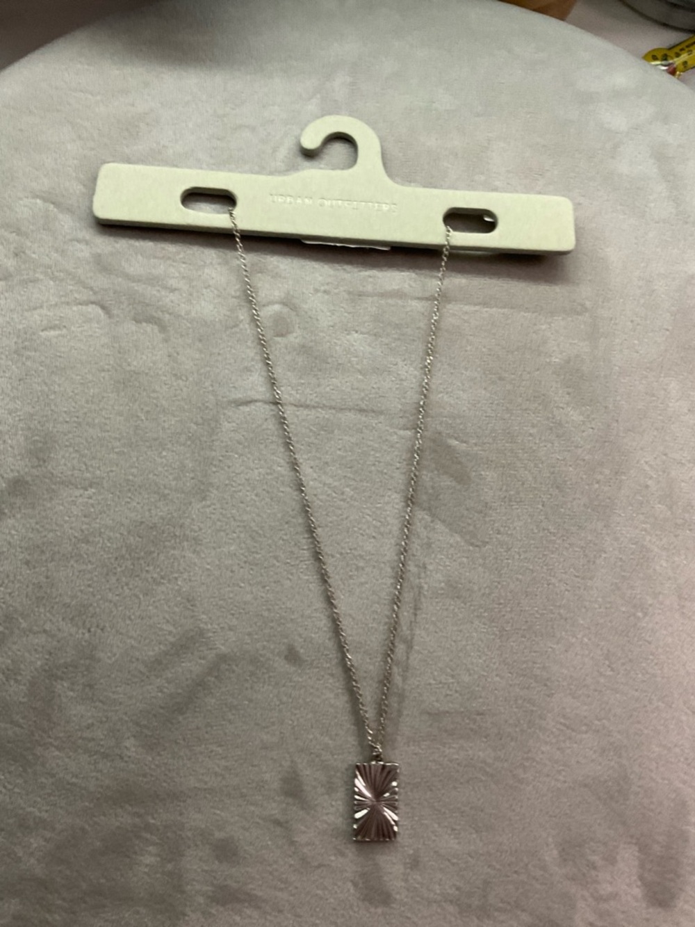 Urban Outfitters Silver Rectangular Pendant Necklace